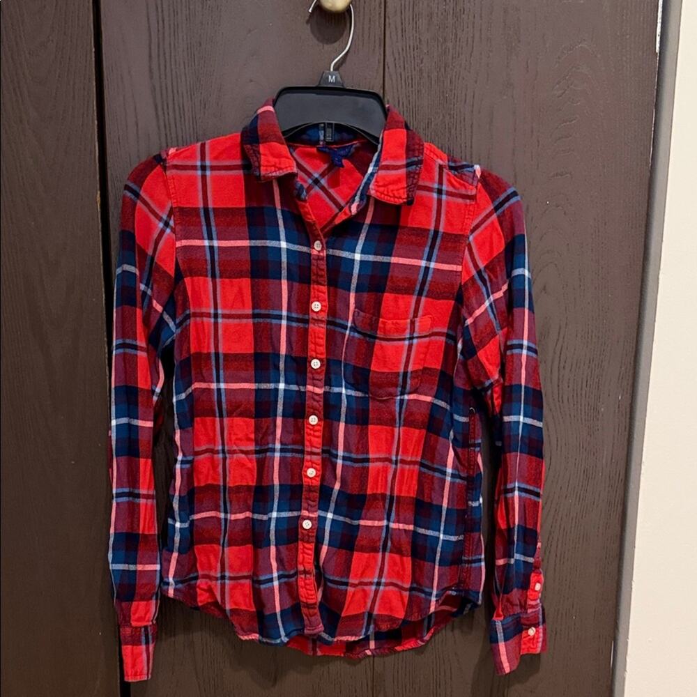 Aeropostale Red and Blue Plaid Top - size medium